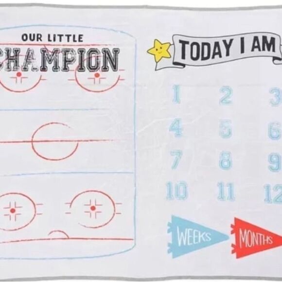 NHL Infant Chicago Blackhawks Multicolor 2 Creepers and Blanket Set 3-6 - Picture 4 of 5